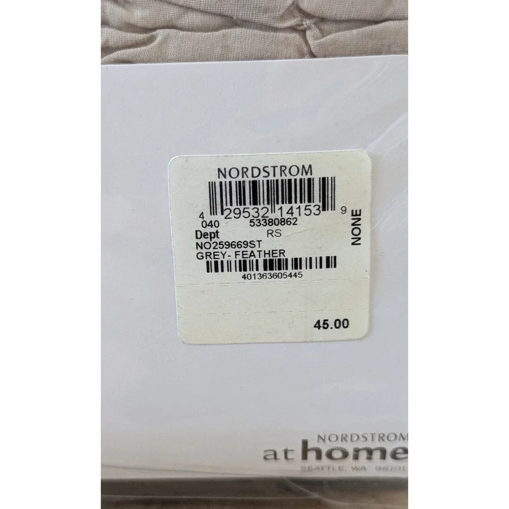Nordstrom At Home Standard Pillow Sham Pucker Neutral Beige Tan (Set Of 2) NEW!